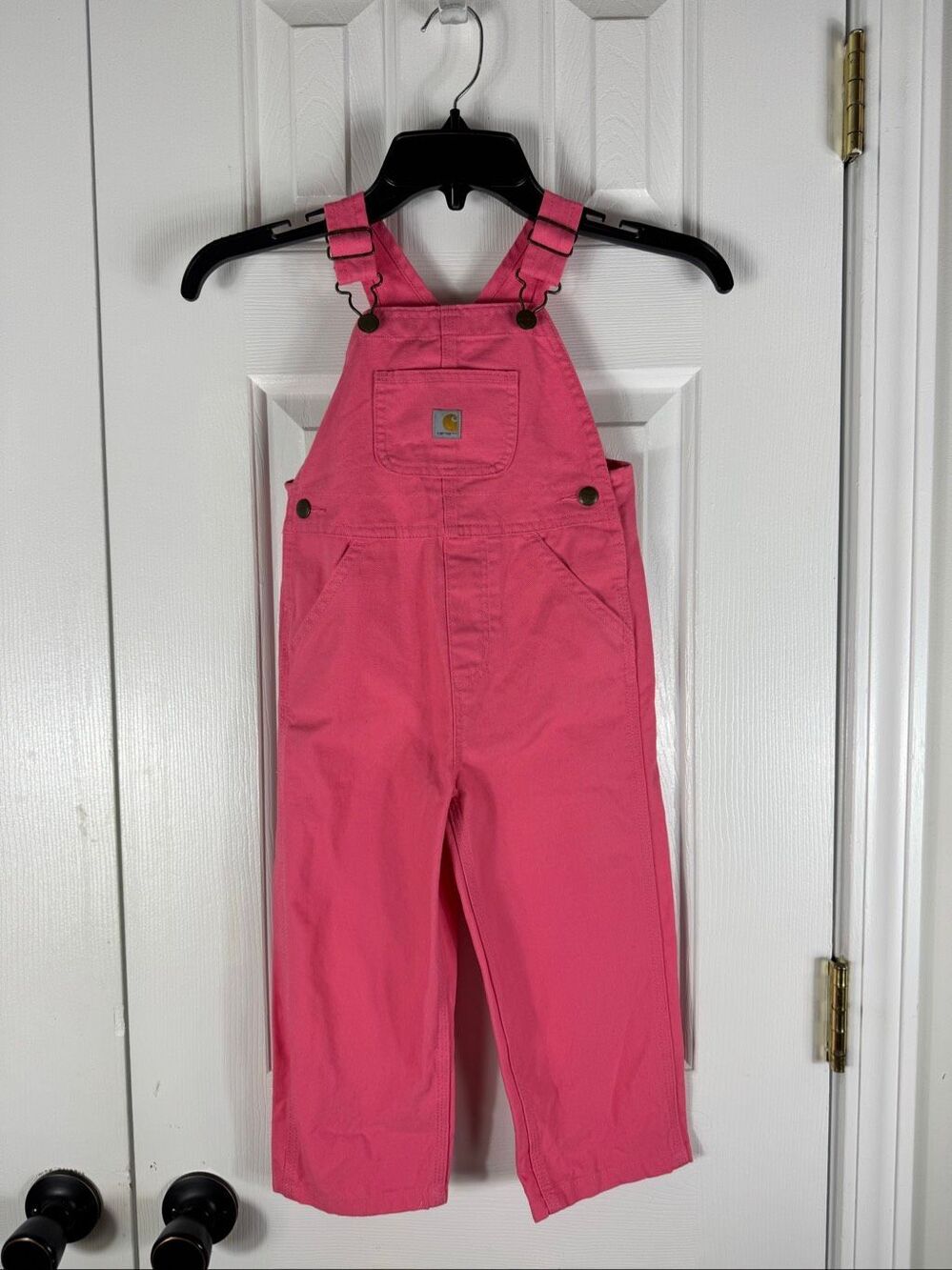 NWOT Carhartt Canvas Pink Bib Overalls Size 3t